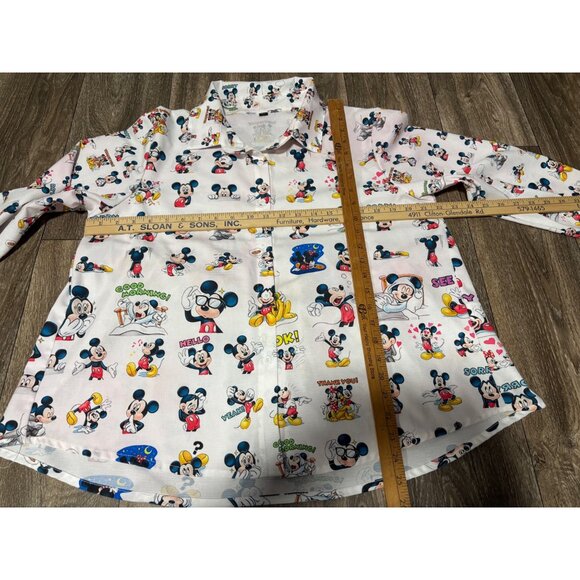 MICKEY & FRIENDS WOMENS SHIRT BUTTON UP XL LONG SLEEVE UNBRANDED LIGHT PINK - Picture 8 of 11